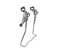 wisoolkic Béquille arrière de vélo réglable à Double Pied, Support de stationnement Robuste pour vélos Cruiser, Fournitures de réparation pour béquille Centrale, Argent, Hauteur 37.5 cm