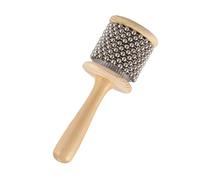 wisoolkic Cabasa en bois, instrument de percussion idéal pour l'apprentissage de la musique en t offert Pour aux enfants. Sonorités naturelles grâce à son cylindre, Diamètre 6.5 cm
