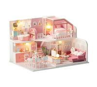 wisoolkic Découvrez Le Plaisir de créer Vous-même Une Maison de poupée Miniature grâce à ce kit Comprenant des Meubles et Un éclairage Miniatures pour Une Exploration créative. Kit d'accessoires pour