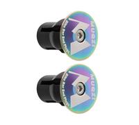 wisoolkic Embouts de guidon durables pour vélo, fixation facile, construction antirouille, en alliage d'aluminium, Marques M colorées, 3.2 x 2.6 cm