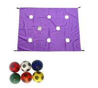 wisoolkic Ensemble de Jeu Cave Team - Oxford Waterproof Cooperative School Sports, 6 balles en Mousse, pour équipe améliorée pour Adultes (78 x 57 Pouces), Violet