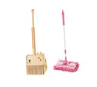 wisoolkic Ensemble de Jouets éducatifs Comprenant Un Adorable Balai pour Tout-Petits et Un kit de Nettoyage pour Enfants encourageant Le Jeu ménage créatif. Maisonnette Jeu pour Enfants, Rose