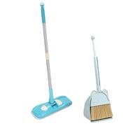 wisoolkic Ensemble de ménage pour Enfants avec Un Balai Amusant et Un Dessin animé pour Rendre Le ménage ludique pour Les Jeunes Enfants, Bleu