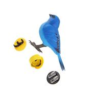 wisoolkic Figurine d'oiseau interactif et Amusant, Perroquet Chanteur pour Enfants, en PP, avec Chant et gazouillis activés par Le Son. , Mésange Bleue , 13.5 x 9 cm