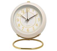 wisoolkic Horloge Ronde rétro silencieuse avec veilleuse pour Chambres à Coucher Applications Larges Chevet Vintage Rond Bureau réveils