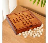 wisoolkic Jeu d'échecs pour Enfants, Jeu de société, Casse-tête, en Bois Amusant pour Toute la Famille, Exercice de mémoire, développement des compétences, Solitaire, activité ludique pour