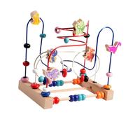 wisoolkic Les labyrinthes de Perles offrent des activités cognitives Amusantes grâce à Leur Conception en Bois Durable. Les Montagnes Russes colorées incluent Un Dinosaure.