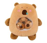 wisoolkic Moments de Plaisir avec Une Peluche Capybara pour l'histoire du Soir des Enfants, des câlins et Un Confort Optimal. Peluche câline, Adorable, idéale pour Le Cosplay, Brun, 30 cm