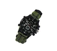 wisoolkic Montre de survie Outils de camping Équipement de randonnée Structure en alliage Antichoc Fabrication soignée Coque robuste Cadeau doux Puissant, armée verte