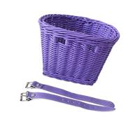 wisoolkic Panier de rangement pour guidon de vélo enfant/femme, imitation rotin, sangles réglables, accessoire vélo pour tous âges, fait main, ceinture réglable