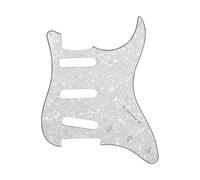 wisoolkic Plaque de de guitare SSS Pickups, style moderne, compatible avec les guitares fabriquées Pour aux États-Unis et au Mexique - Nouvelle plaque de en métal imprimée en, Perle Blanche