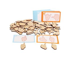 wisoolkic Puzzle de Table en Bois pour Enfants - Jeu d'association de Formes et gestes favorisant l'apprentissage interactif et Le développement des compétences