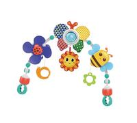 wisoolkic Siège pour Nouveau-né en Peluche, Accessoires de Poussette, Cadeaux conçus pour bébé avec des Tissus colorés et des Clips réglables, lit pour bébé, Jouet Musical mélodie, Cloche rotative