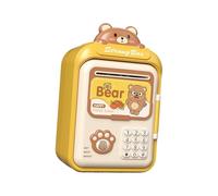 wisoolkic Tirelire Jouet captivante avec Fonction Distributeur Automatique de Billets électronique pour Apprendre pour aux Enfants à gérer Leur Argent, Jaune, 14.5 x 11.5 x 25 cm