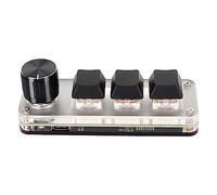 Wisoqu Wisoqub1is5zdupg-11 Clavier mécanique avec boutons ergonomiques personnalisés, clavier macro multifonction en acrylique pour PC de bureau (3 touches, 1 bouton), rouge