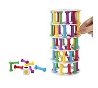 Wisplye Jeu D'empilage de Tour, Tour de Blocs Empilables, Blocs de Construction D'équilibre Montessori Éducatifs Apprentissage Jouet Cadeaux pour Enfant Garçons Filles de 4 5 6 7 8 9 Ans