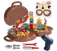 Wisplye Jouet Garcon 3 Ans Mosaique, Jeux de Société Puzzle 3D Construction Enfant Perceuse Électronique Jeu STEM Kit 205Pcs Montessori Educatif Bricolage pour Fille Garcon 3 4 5 Ans Cadeau de Noël