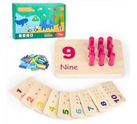 Wisplye Montessori Jouets en Bois, Jeux Mathématiques Montessori Educatif Blocs Puzzles Développement Couleurs Pastel pour Les Tout Petits 2-4 Bébés Garcon Fille