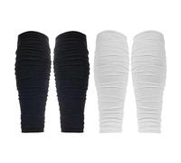 WISREMT 2 Paires de Menottes de Jambe de Football pour Adultes Jeunes Scrunch Soccer Sleeve Veau Shin Braces Teoless Bas de Compression
