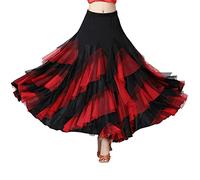 WISREMT Jupe de Danse de Salon pour Femmes à Plusieurs Niveaux Couleur assortieTulle Longue Robe de Danse balançoire Jupe de Flamenco Latine Costumes d'halloween