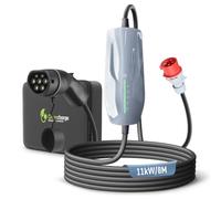 WISSENERGY Type 2 Charging Cable 11KW EV Charger with EEC Plug, [6-16 A | 8m] 16A Three Phase Charging Station for Electric Vehicles, IEC 62196-2