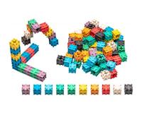 WISSNER® AKTIV lernen - Cubes encastrables 2 x 2 x 2 cm, 100 pièces en 10 Couleurs, en Carton - RE-Wood®