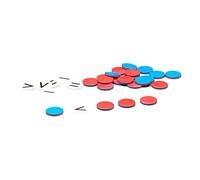 WISSNER® aktiv lernen - Jetons réversibles rouge/bleu, 22 jetons + 10 signes - RE-Plastic®