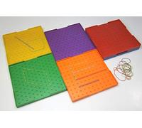 WISSNER® AKTIV lernen - Planche géométrique 2 Faces 23 x 23 cm, en 6 Couleurs - RE-Plastic®