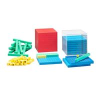 WISSNER® AKTIV lernen - Set de calcul décimal, avec Cube Plastique Transparent décimètre,132 pces en BTE Carton - RE-Plastic®
