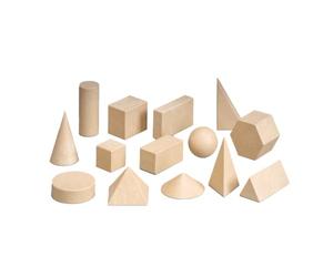 WISSNER® AKTIV lernen - Set de Solides géométriques, 14 pces en boîte Carton - RE-Wood®