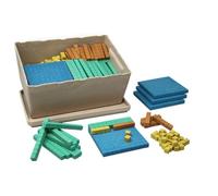 WISSNER Dienes Lot de 452 boîtes de Classes de Cubes, de Baguettes de calcul et de plaques, Couleur Naturelle, pour l'école Maternelle et Primaire, Taille XL, 452 pièces, Aide à la Calculatrice