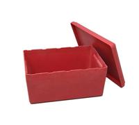 WISSNER RE-Wood Boîte de rangement rouge, 4 l, pour crèche et école primaire, empilable, avec couvercle, solution de rangement respectueuse de l'environnement, pour jouets et matériaux, robuste et