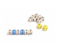 WISSNER® RE-Wood Lot de 16 dés jumeaux pour mathématiques, école