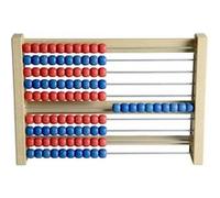 WISSNER® aktiv lernen - Boulier de calcul, comptage 1-100, 100 boules rouge/bleu - RE-Wood®