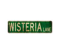 Wisteria Lane Plaque murale en métal avec inscription « Man Cave Bar Street » rustique vintage rétro 10,2 x 40,6 cm