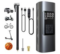 Wistrue 6000mAh Mini Pompe à Air Électrique, Compresseur à Air Portatif Gonfleur Pneus sans Fil 150PSI avec écran LCD Numérique, Pompe a Velo Electrique pour Moto Trotinette, Voiture