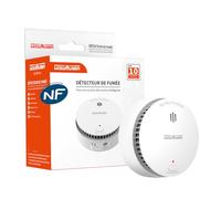Wisualarm Détecteur de Fumée Certifié NF pour Maison/Appartement | Certifié NF, EN 14604, Testé et certifié par le CNPP, Autonomie 10 Ans avec Batterie Lithium Scellée, Alarme Incendie