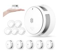 Wisualarm Détecteur de Fumée Pile de 10 Ans, Alarme Incendie avec Fonction Silence à Distance, Conforme à la Norme EN14604, Bouton Test/Silence Détecteur Fumée pour la Maison et Appartement (5 Pack)