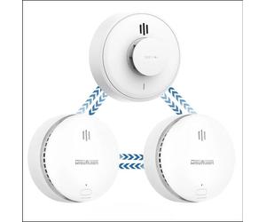 Wisualarm Interconnected Smoke Alarm and Heat Alarm, Pre-linked, KIT1-2S1H-R8