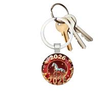 Wisylizv Année du Cheval 2026 Porte-clés - De Sac 2D | Pendentif Auto De L'année Cheval | Pour, Collectionneurs, Étudiants Amoureux Des Animaux Touristes Faveur D'anniversaire Voyage