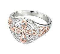 Wisylizv Bague avec zircones bicolore - Design élégant et polyvalent | Bracelet à anneau haut de gamme pour femmes | Anneaux à Noix pour femmes avec retour pour le style de les jours, Gioiell