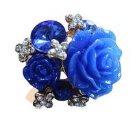 Wisylizv Bague de promesse rose rouge - anneau de déclaration réglable pour filles - nouvelle rose en résine et réglable personnalisé exagéré confortable et lumineux pour femme, Fi