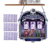 Wisylizv Books Read This Year Counter | Wooden Tabletop Library Decor | Books Read This Year Sign with 30 Number Plate | for Bedroom Study Workplace Library Shelf Nook Corner Home