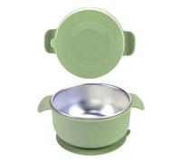 Wisylizv Con Per Neonati - Acciaio - 15,5 cm - Anti-Rovesciamento Doppi Manici Anti-Scottatura Contenitore Per Spuntini Svezzamento - Idéal pour Bambini Ragazze Alimentazione Autonoma