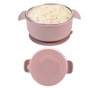 Wisylizv Con Per Neonati - Acciaio - 15,5 cm - Anti-Rovesciamento Doppi Manici Anti-Scottatura Contenitore Per Spuntini Svezzamento - Idéal pour Bambini Ragazze Alimentazione Autonoma