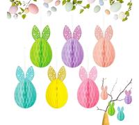 Wisylizv Décorations de Pâques pour arbre | Décoration en forme d'œuf de lapin | Ornement coloré à suspendre - Pour mur, fenêtre, porte, famille chrétienne, planificateurs, groupes d'église, centres