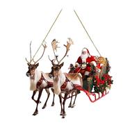 Wisylizv Décorations pour arbre de père avec traîneau avec rennes - Ornement en acrylique de 18 cm | Père 2D avec pendentif en forme de renne pour décorations pour fenêtres et arbres |