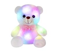 Wisylizv Glowing Bear Stuffed Animal - Soft White LED Night Light Companion | Decorative Light Up Collectible for Nursery and Bedroom | Portable Travel Buddy and Cuddly Gift for Boys Girls