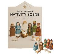 Wisylizv Kit De Crèche en Papier Craft | Décorations De Noël Faites Main - Kit De Crèche De Noël en Papier 3D,pour Adultes Famille Fête Vacances Anniversaire Maison Bureau