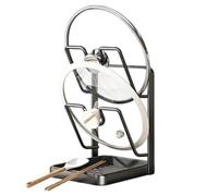 Wisylizv Organisateur de couvercle de casserole - Repose-cuillère pour plan de travail avec bac d'égouttement | Support de cuisine à double couche | Busy Cooks Home Chefs, armoire garde-manger